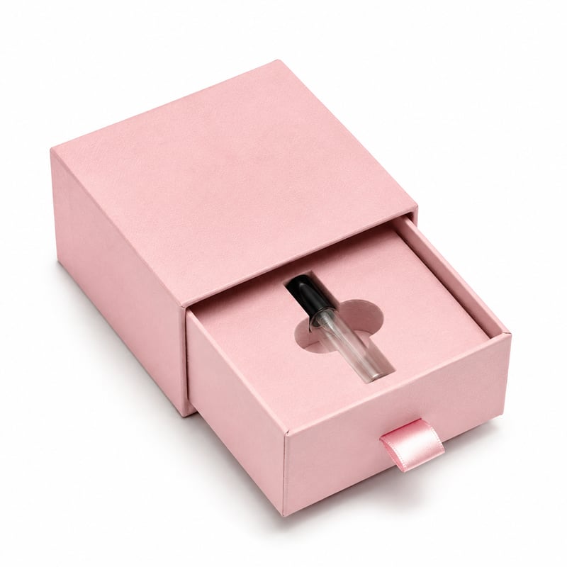 Caja con cajón para viales de perfume