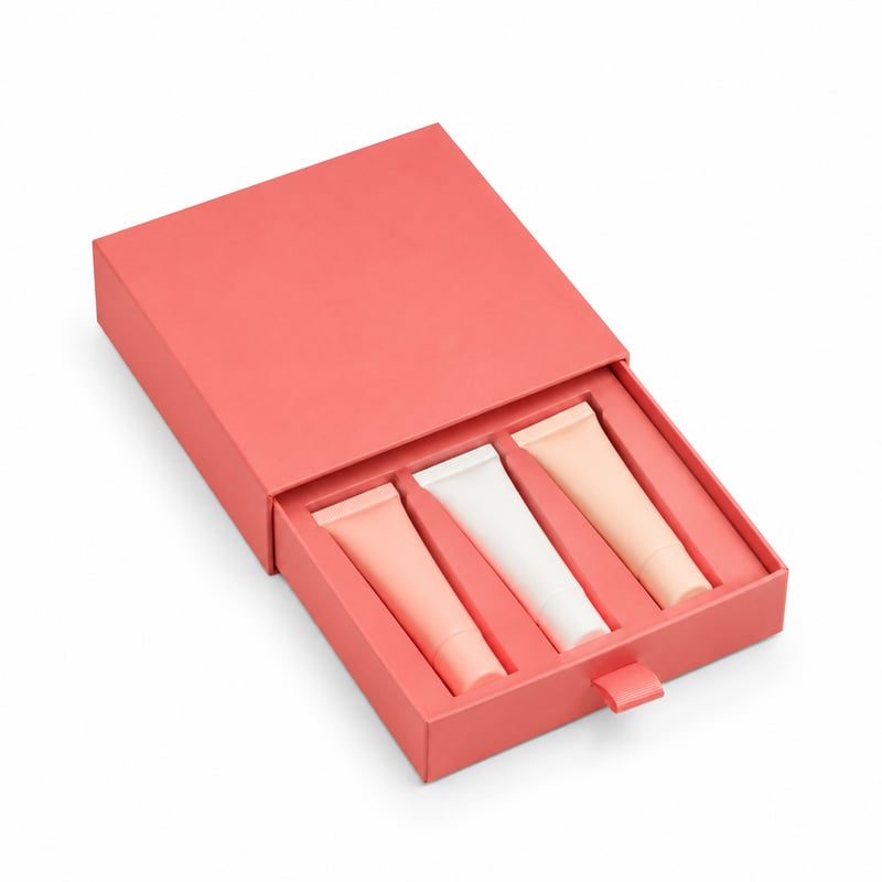 Caja con cajón para set de cuidado labial