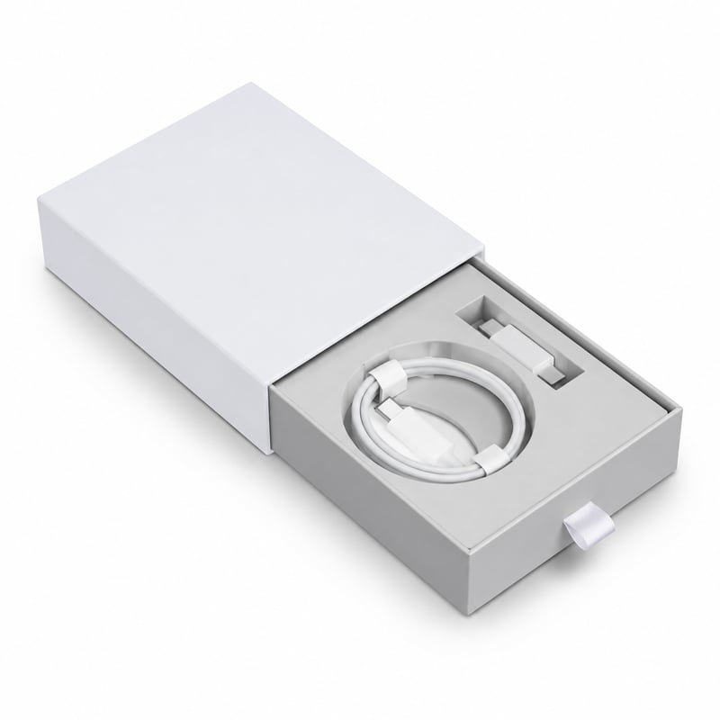 Caja con cajón para cable de carga