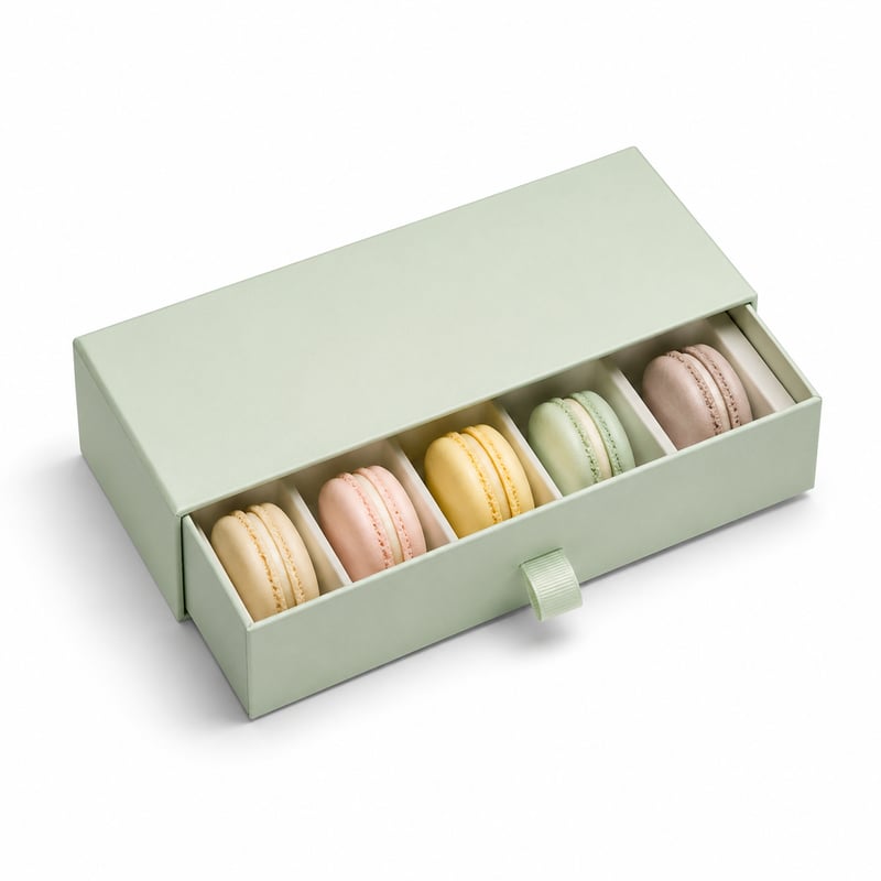 Caja con cajón para macarons