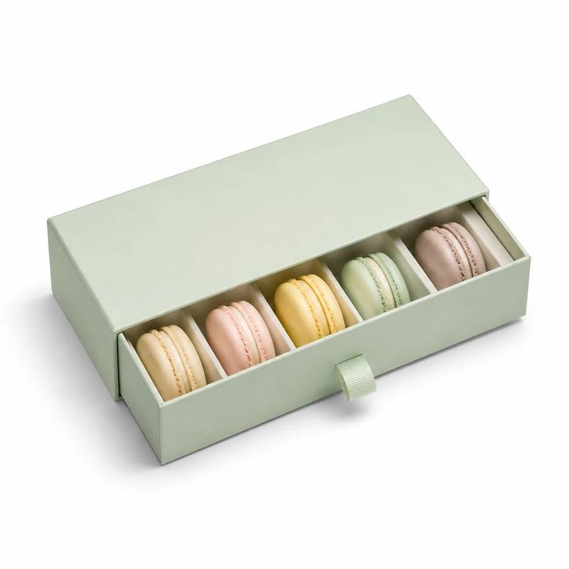 Caja con cajón para macarons