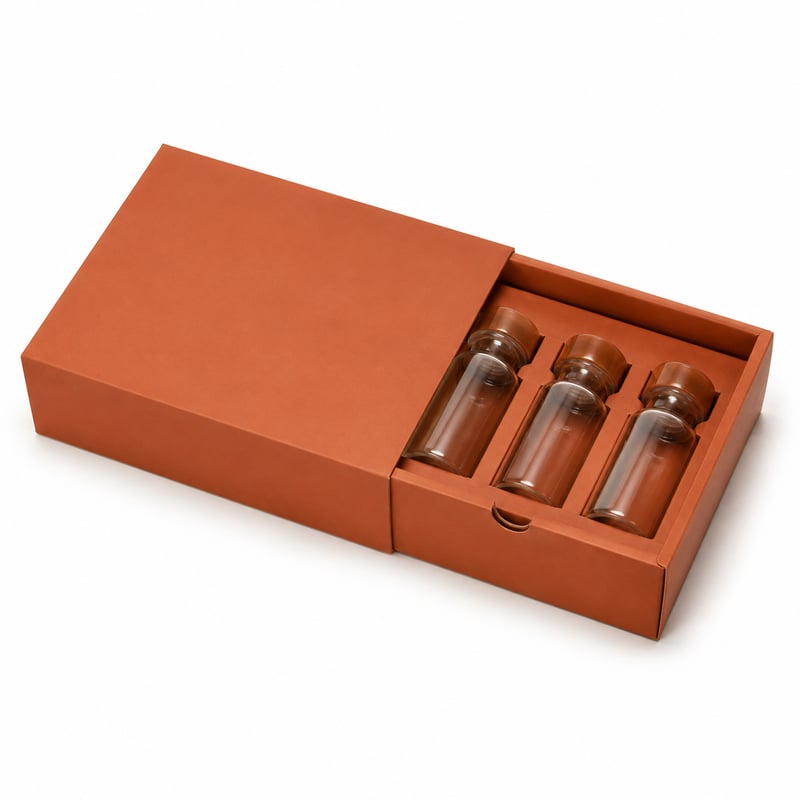 Caja con cajón para trío de especias