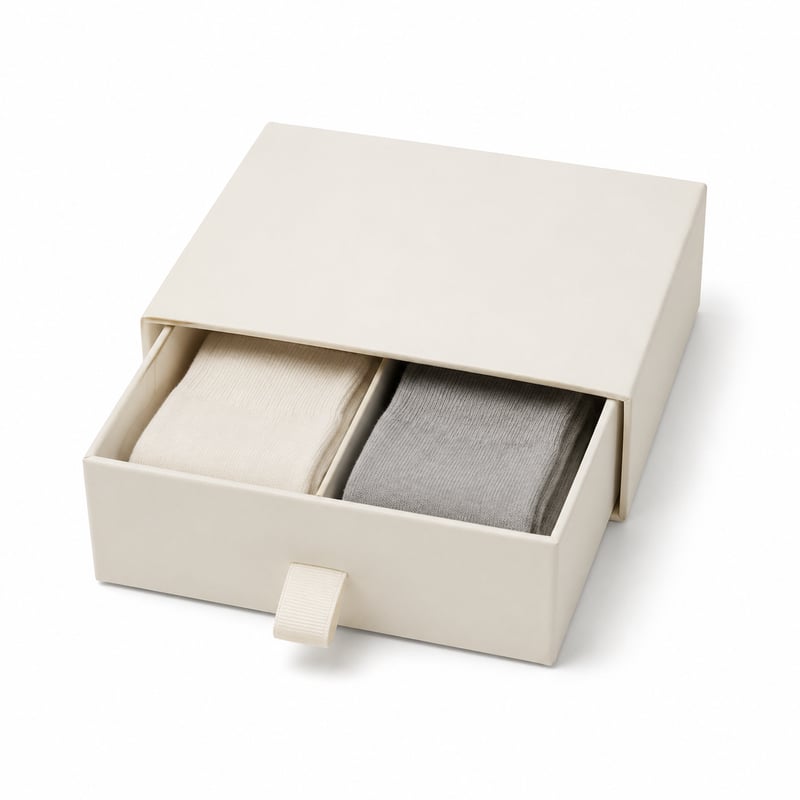 Caja con cajón para par de calcetines