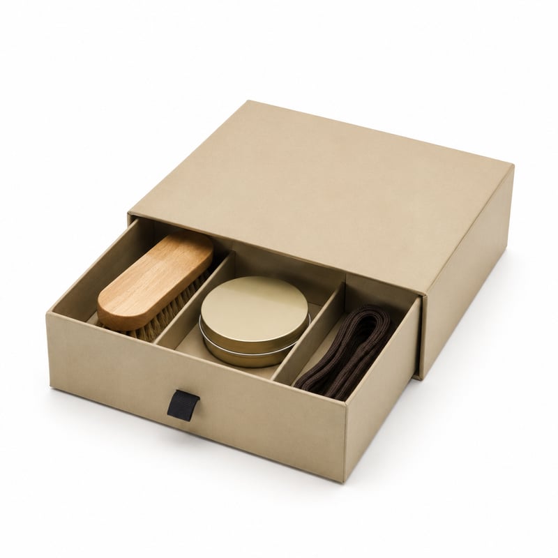 Caja con cajón para cuidado de zapatillas