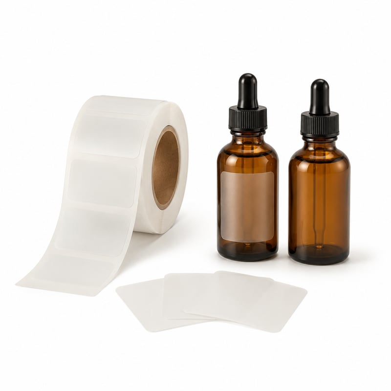 Etiquetas esmeriladas para frascos de sérum