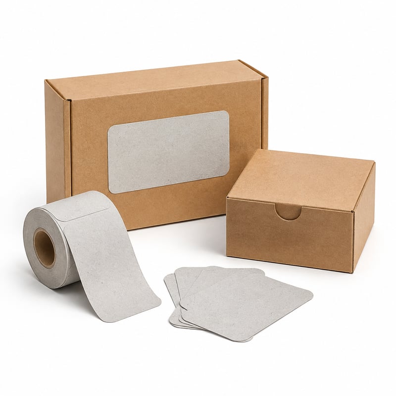 Etiquetas de papel reciclado