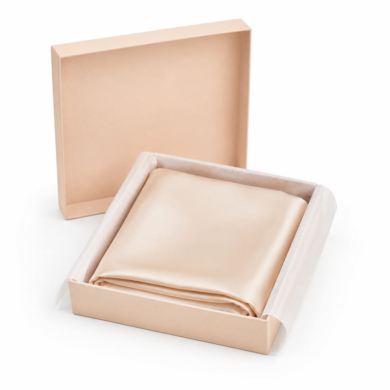 Caja de tapa y base para pañuelo de seda
