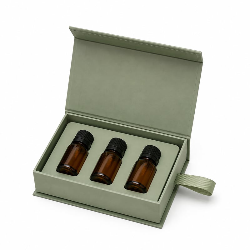 Caja magnética para aceite de bienestar