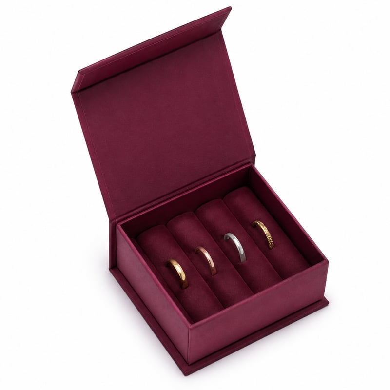 Caja magnética para colección de anillos