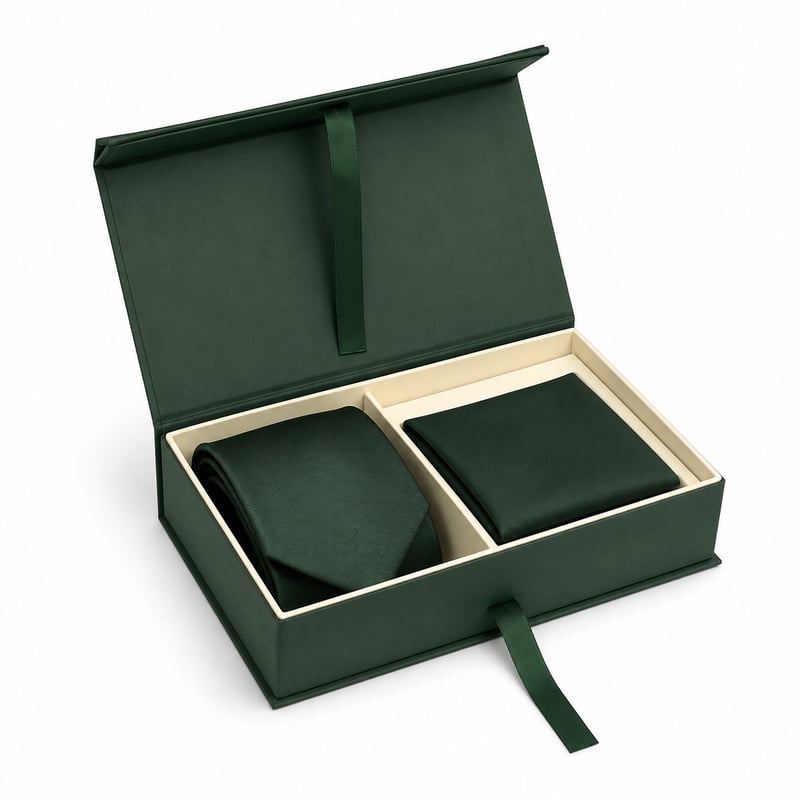 Caja para corbata y pañuelo de bolsillo