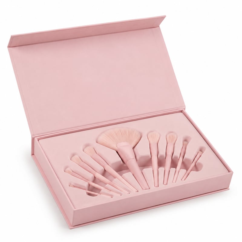 Caja rígida para brocha de maquillaje