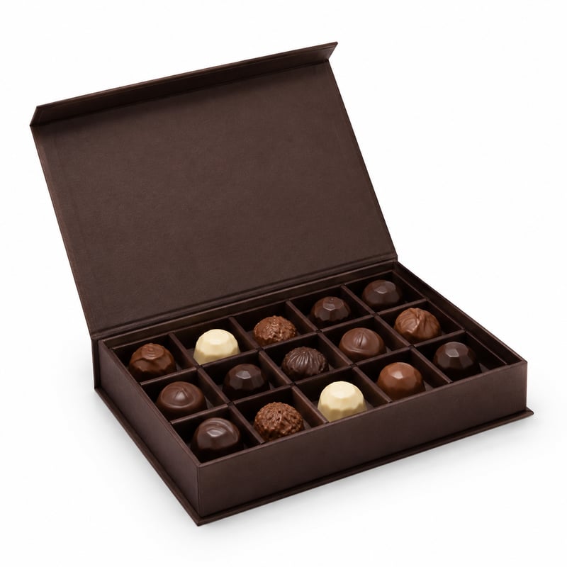 Caja rígida para bombones selectos