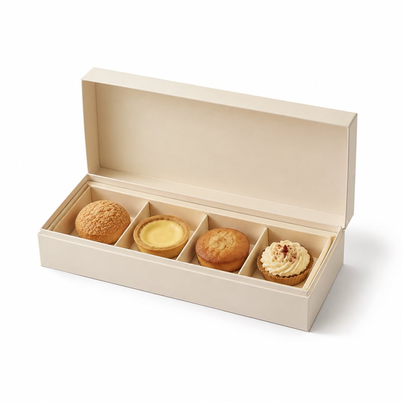 Caja rígida para selección de pastelería