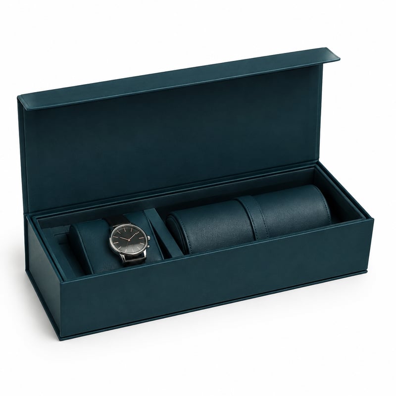 Caja rígida para set de viaje de reloj