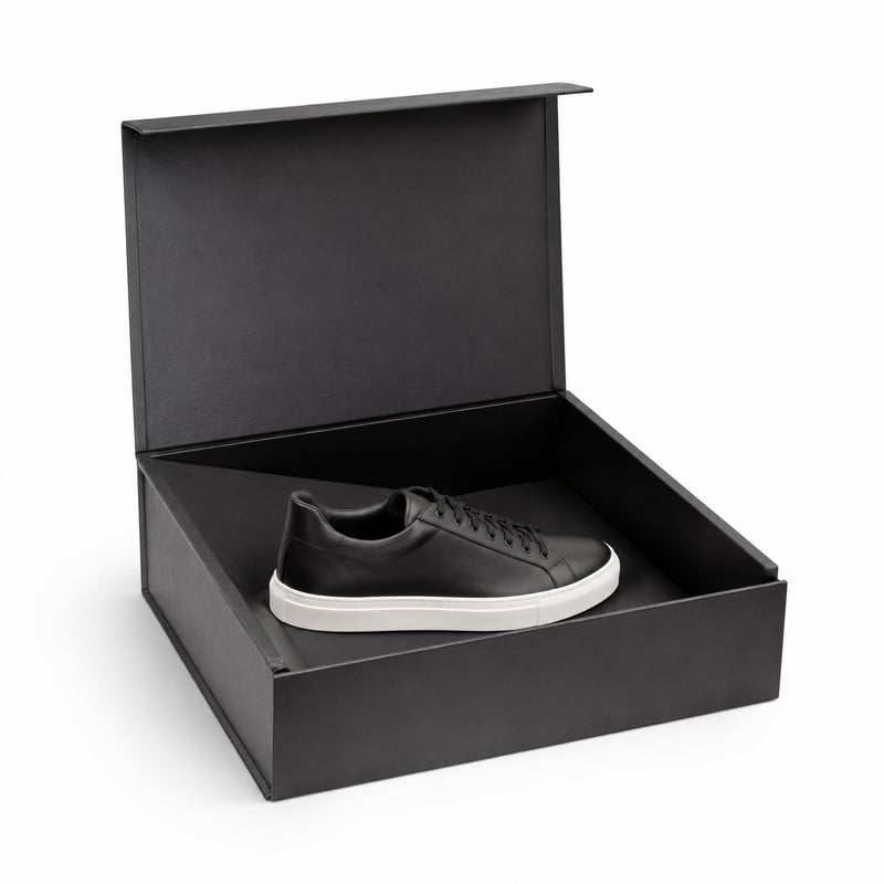 Caja rígida para presentación de zapatillas deportivas