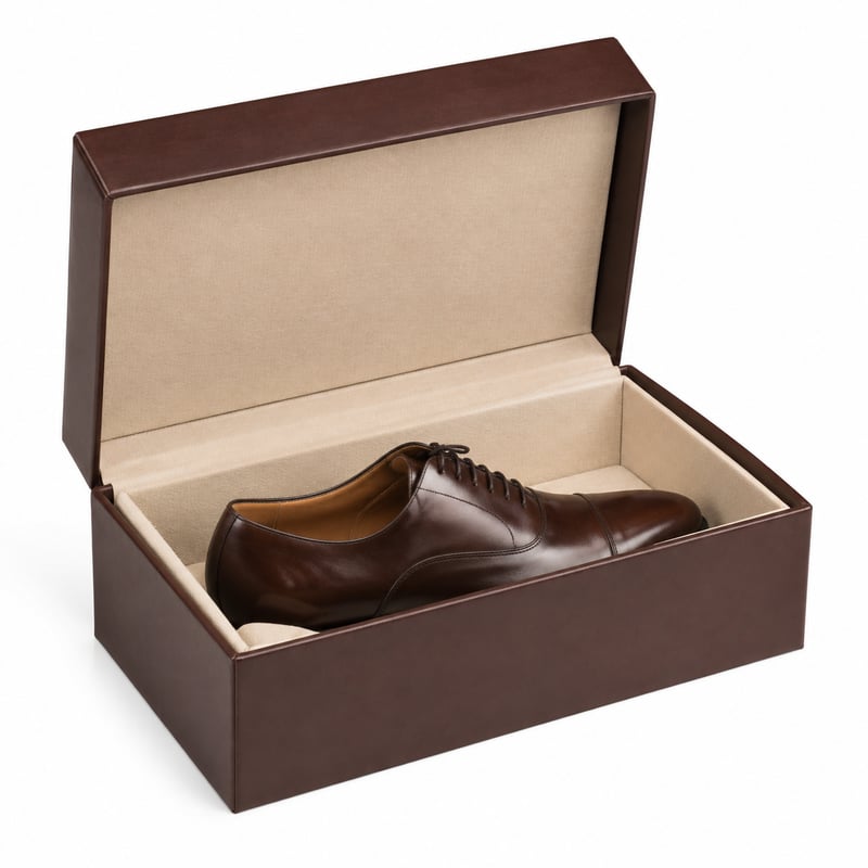 Caja rígida para zapatos de piel