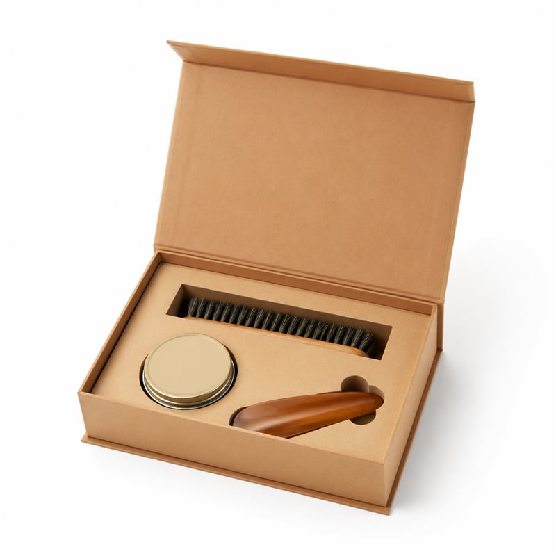 Caja rígida para cuidado del calzado