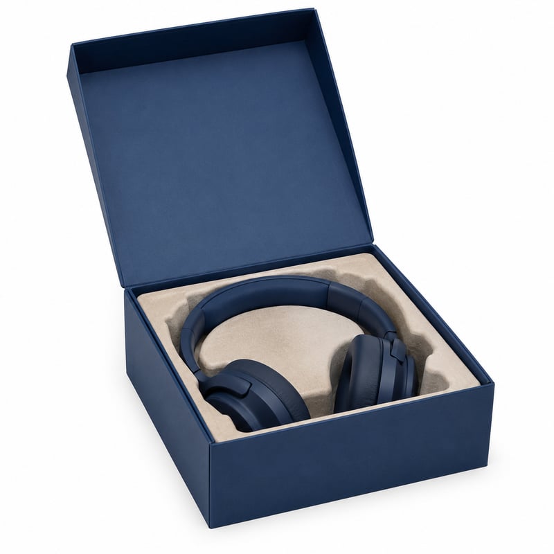 Caja rígida para presentación de auriculares